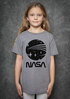 NASA Galaxy Kid\'s Heather Grey T-Shirt — Kid Dangerous