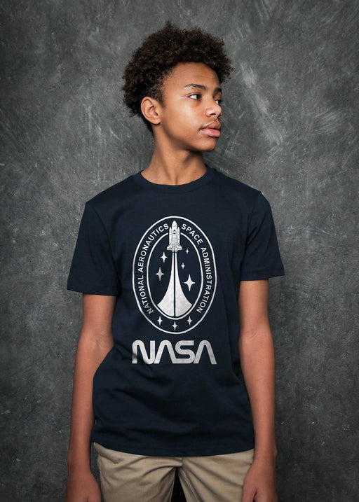 NASA Journey Badge Kid's Navy T-Shirt alternate view