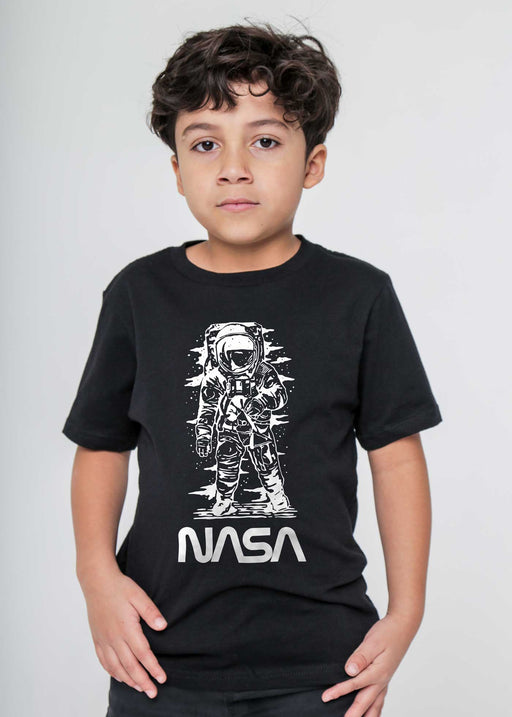 NASA One Small Step Kid's Black T-Shirt