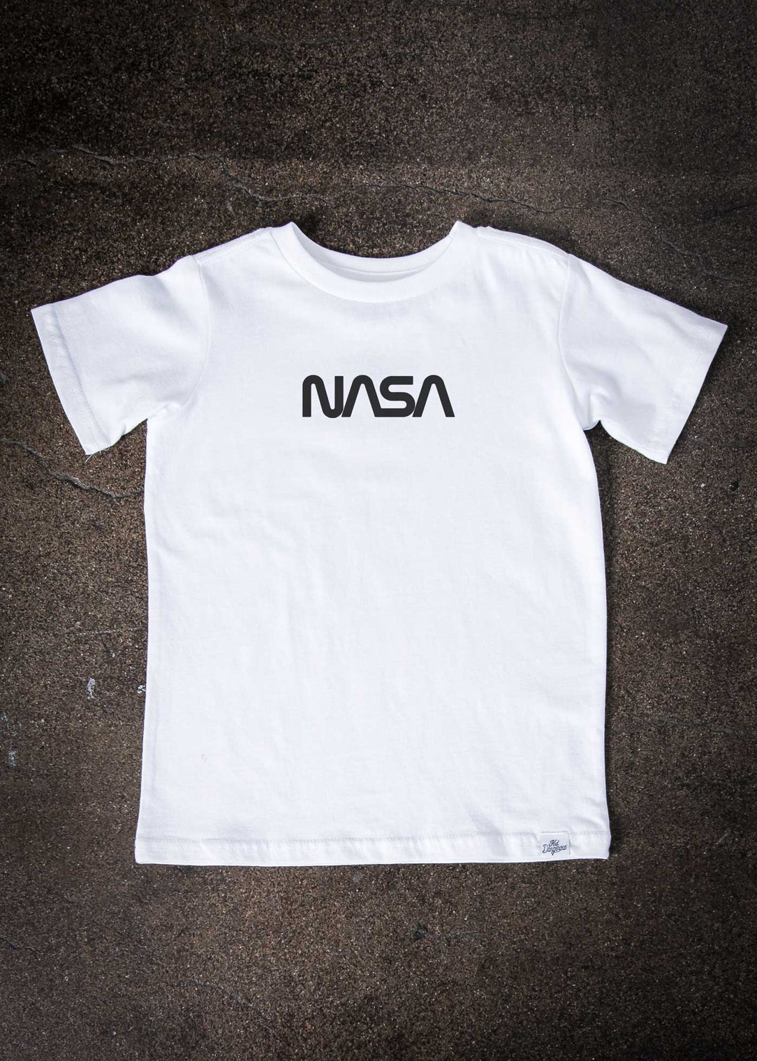 NASA Voyage Badge Kid's White T-Shirt — Kid Dangerous