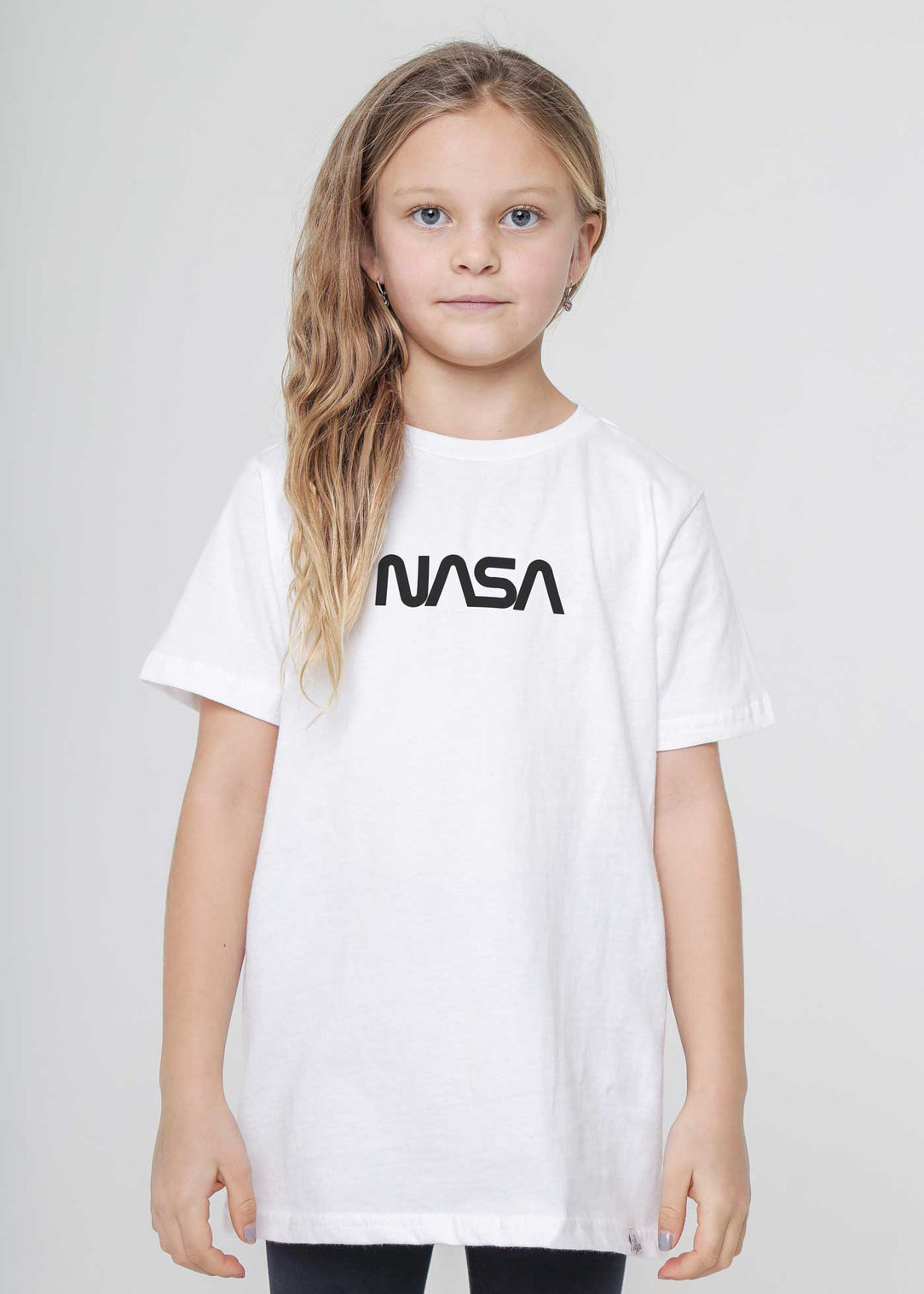 NASA Voyage Badge Kid\'s White T-Shirt — Kid Dangerous
