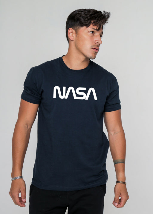 NASA Voyage Badge Men's Navy Classic T-Shirt alternate view