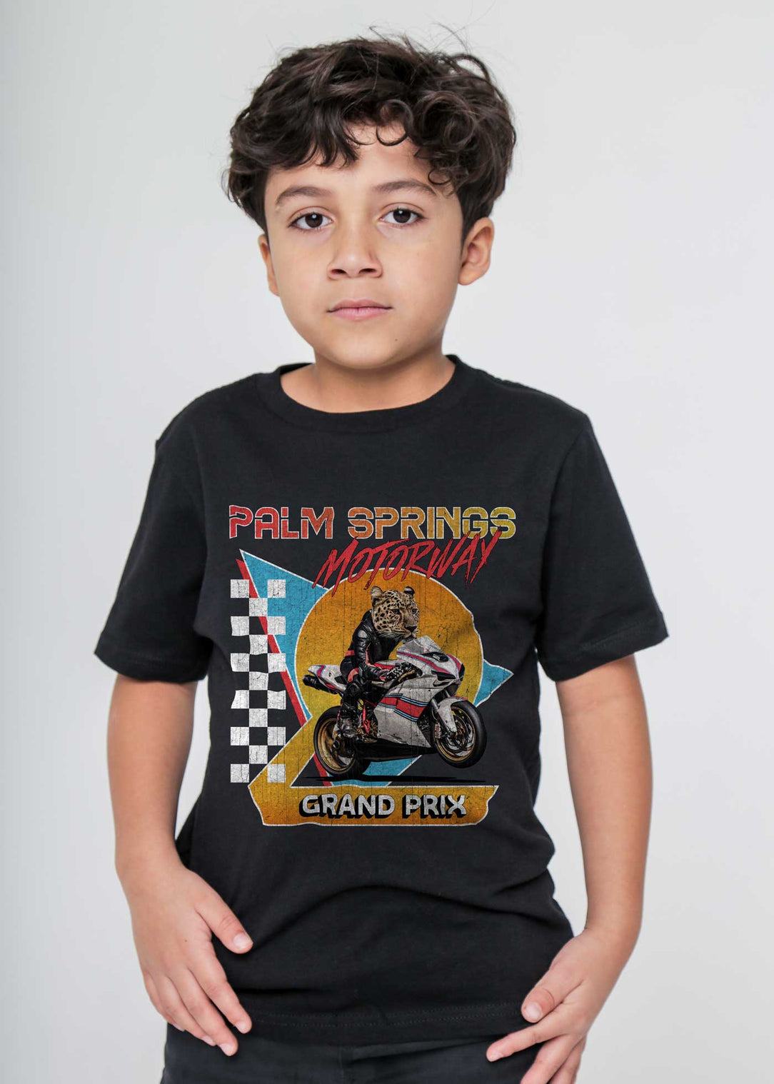 udendørs frihed Forkæle Palm Springs Motorway Kid's Black T-Shirt — Kid Dangerous