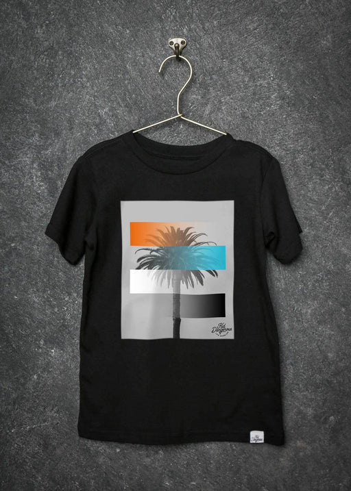 Palm Gradient Kid's Black T-Shirt