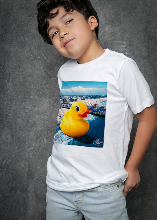 Rubber Ducky Pier Kid's White T-Shirt