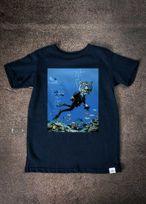 Scuba Adventure Kid's Navy T-Shirt alternate view