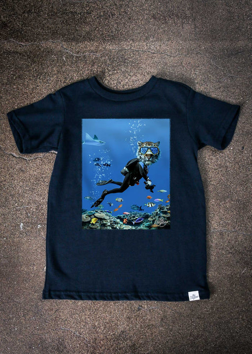 Scuba Adventure Kid's Navy T-Shirt alternate view