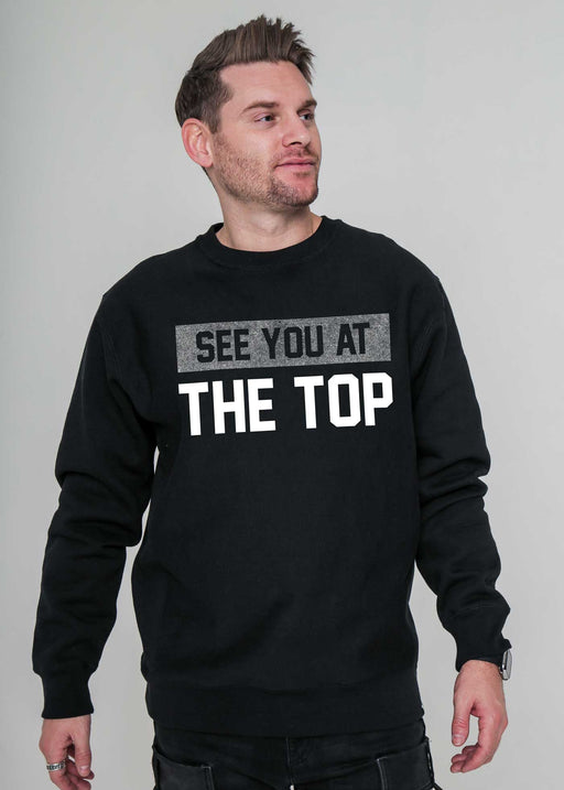 See You at the Top Halftone Men's Black Crewneck Sweatshirt alternate view