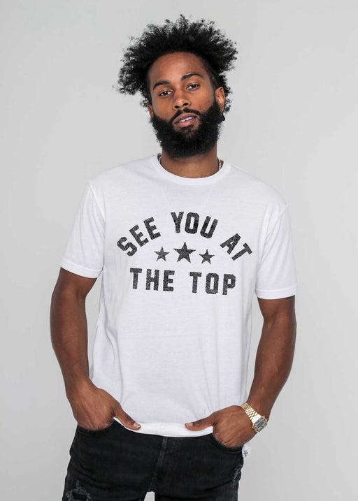 See You at the Top Stars Men's White Classic T-Shirt