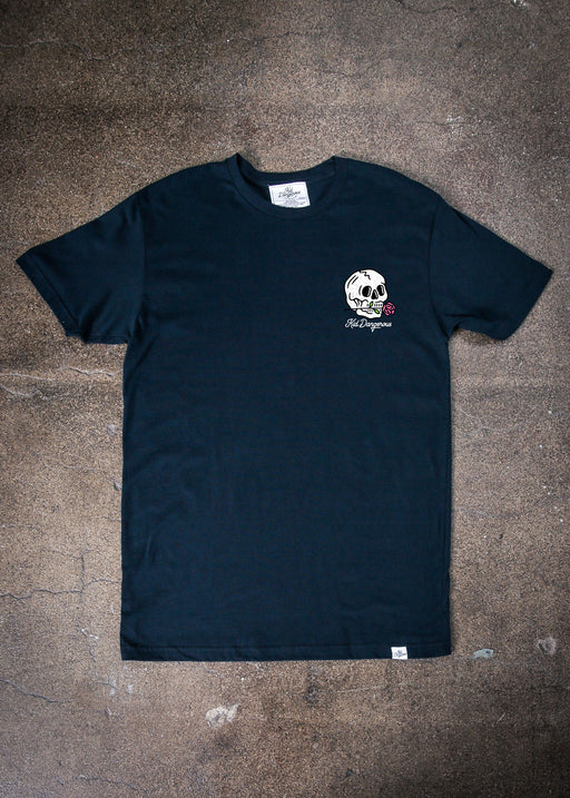 Skull & Rose Men's Navy Classic T-Shirt alternate view