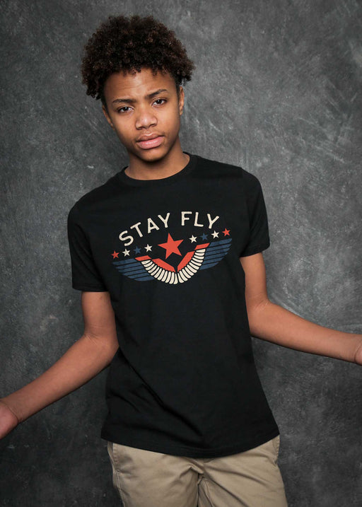 Stay Fly Kid's Black T-Shirt alternate view