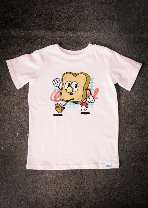 Toast Cartoon Kid's Pink T-Shirt alternate view
