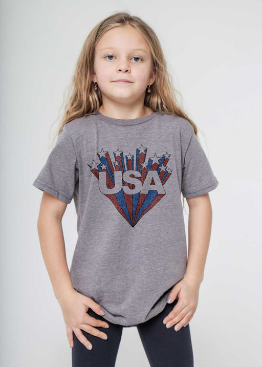 USA Kid's Heather Grey T-Shirt alternate view