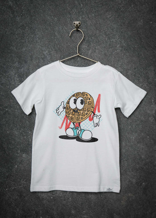 Waffle Cartoon Kid's White T-Shirt