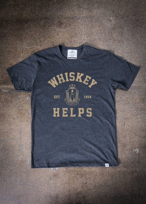Whiskey Helps 94 Men's Charcoal ClassicT-Shirt alternate view