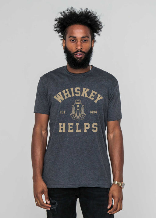 Whiskey Helps 94 Men's Charcoal ClassicT-Shirt