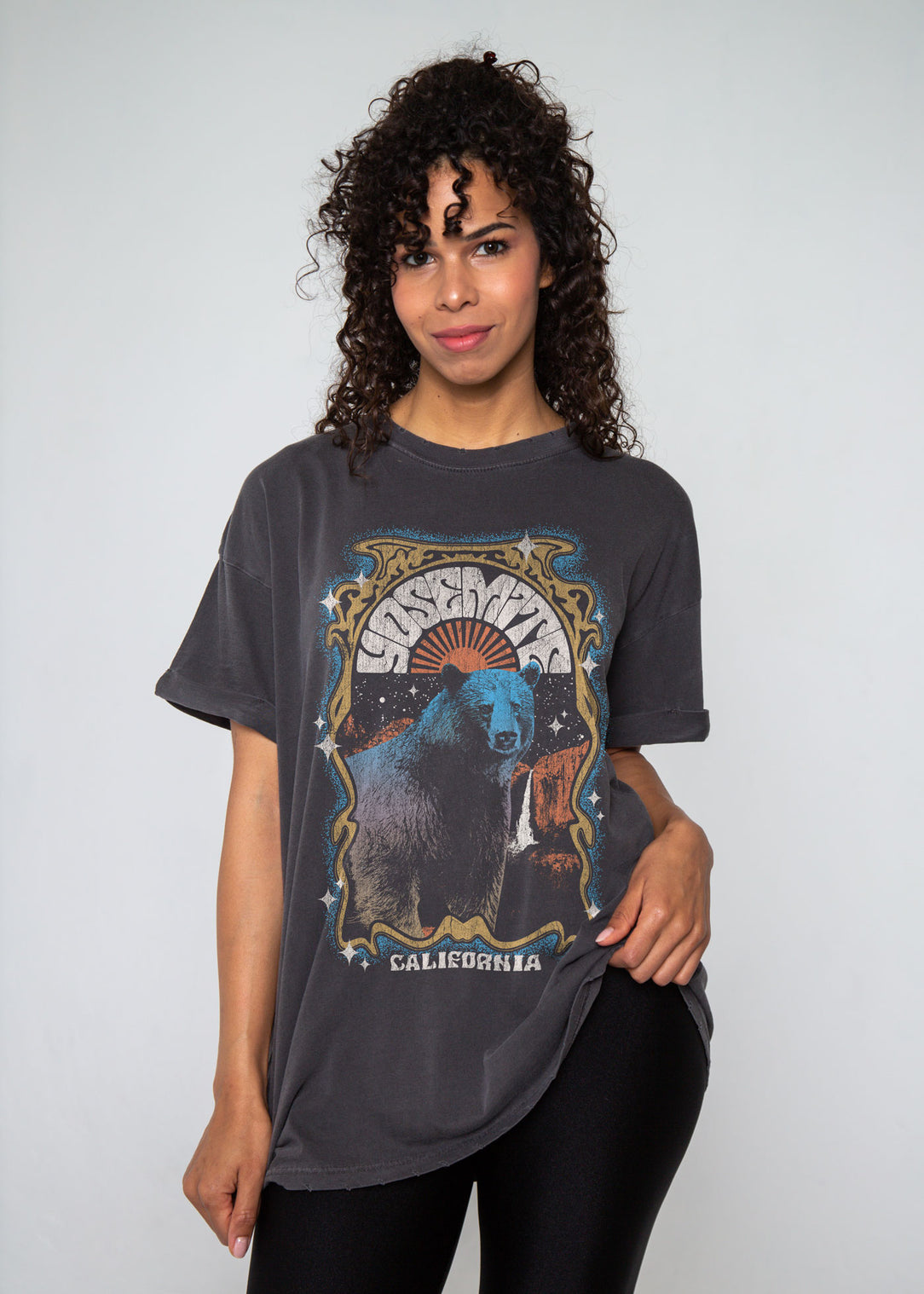 Yosemite Bear Black Boyfriend Tee