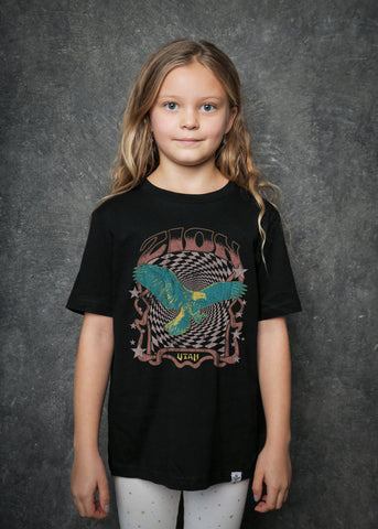 Zion Eagle Kid's Black T-Shirt
