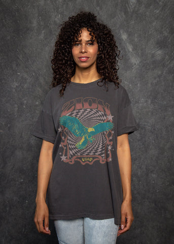 Zion Eagle Black Boyfriend Tee